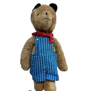 Vintage 1975 Paddington Bear‎ Eden Toys Darkest Peru to England Overalls Bandana